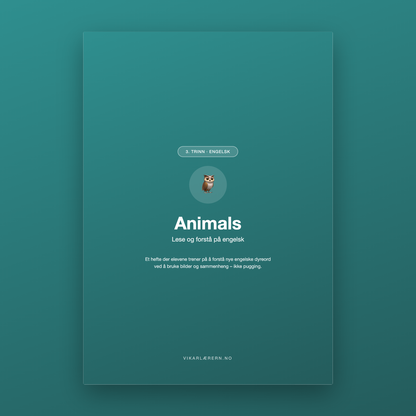 Animals – Lese og forstå på engelsk (3. trinn)