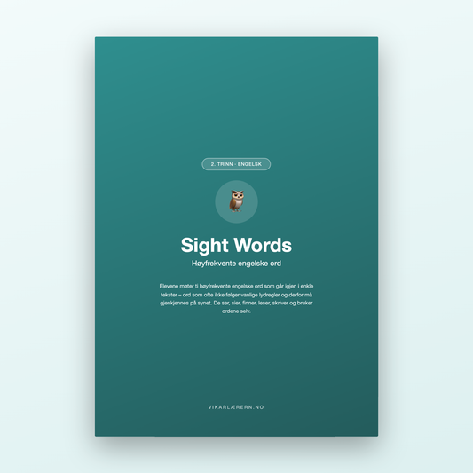 Sight Words – Høyfrekvente engelske ord (2. trinn)